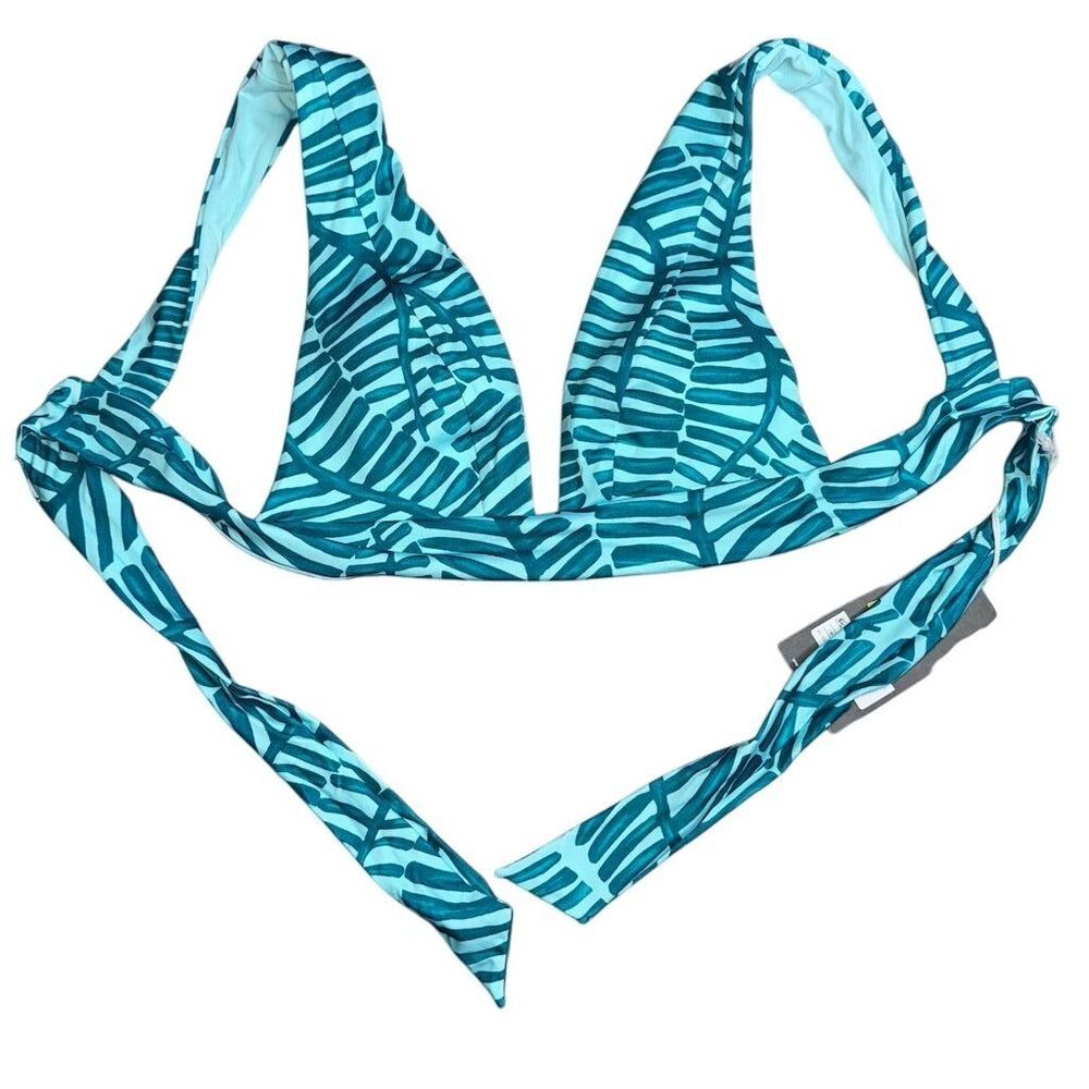 Vitamin A Women's Bikini Top XS Sea Green‎ Fern Print Eco-Friendly